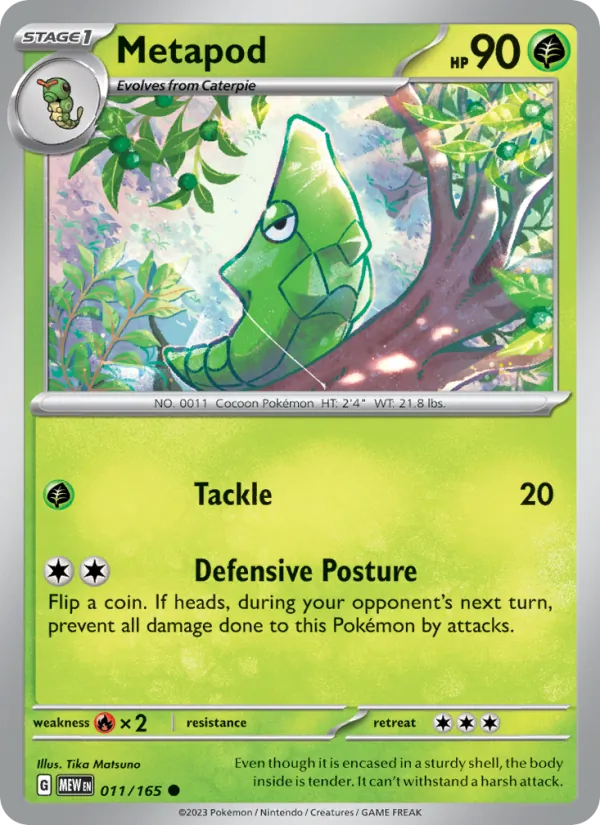 Metapod, Pokémon 151 card 011