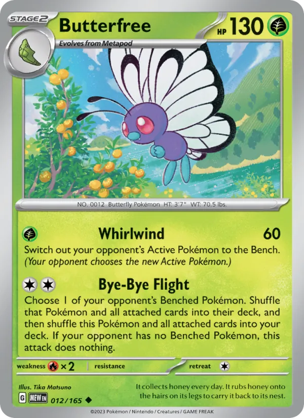 Butterfree, Pokémon 151 card 012