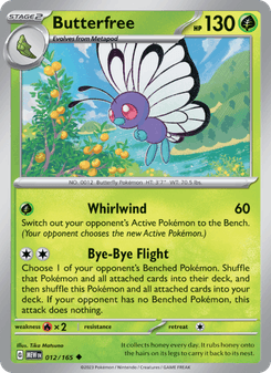 Butterfree, Pokémon 151 card 012