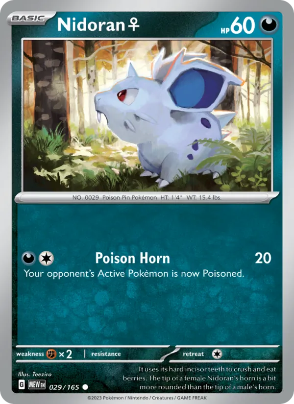 Nidoran♀, Pokémon 151 card 029