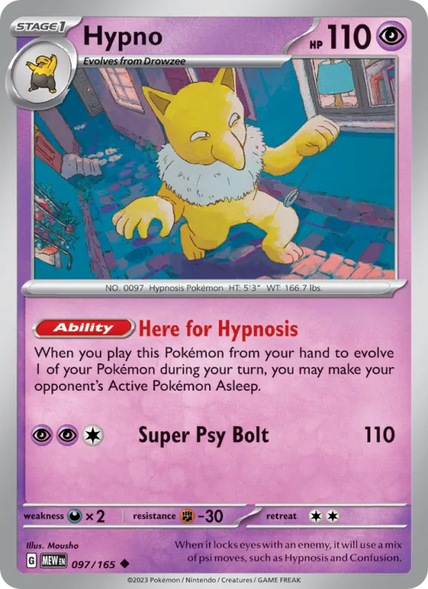 Hypno, Pokémon 151 card 097