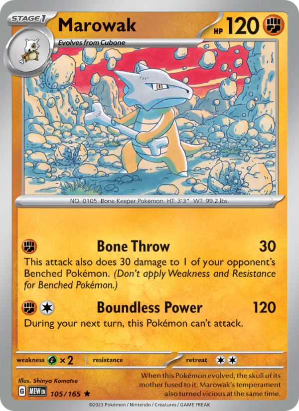 Marowak, Pokémon 151 card 105