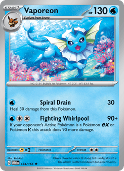 Vaporeon, Pokémon 151 card 134