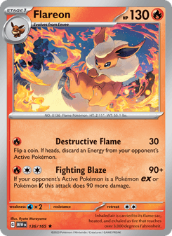 Flareon, Pokémon 151 card 136